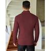 image:imageCOOFANDY Mens Quarter Zip Sweaters Slim Fit Mock Neck Pullover Sweaters Lightweight Knitted Polo SweaterWine Red