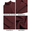 image:imageCOOFANDY Mens Quarter Zip Sweaters Slim Fit Mock Neck Pullover Sweaters Lightweight Knitted Polo SweaterWine Red