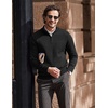 image:imageCOOFANDY Mens Quarter Zip Up Pullover Slim Fit Lightweight Mock Neck Long Sleeve SweatersBlack