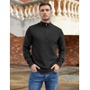 image:imageCOOFANDY Mens Quarter Zip Up Pullover Slim Fit Lightweight Mock Neck Long Sleeve SweatersBlack