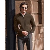 image:imageCOOFANDY Mens Quarter Zip Up Pullover Slim Fit Lightweight Mock Neck Long Sleeve SweatersBrown