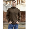 image:imageCOOFANDY Mens Quarter Zip Up Pullover Slim Fit Lightweight Mock Neck Long Sleeve SweatersBrown