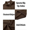 image:imageCOOFANDY Mens Quarter Zip Up Pullover Slim Fit Lightweight Mock Neck Long Sleeve SweatersBrown