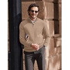 image:imageCOOFANDY Mens Quarter Zip Up Pullover Slim Fit Lightweight Mock Neck Long Sleeve SweatersClassic Khaki