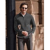 image:imageCOOFANDY Mens Quarter Zip Up Pullover Slim Fit Lightweight Mock Neck Long Sleeve SweatersDark Gray