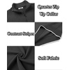 image:imageCOOFANDY Mens Quarter Zip Up Pullover Slim Fit Lightweight Mock Neck Long Sleeve SweatersDark Gray