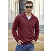 image:imageCOOFANDY Mens Quarter Zip Up Pullover Slim Fit Lightweight Mock Neck Long Sleeve SweatersDark Red