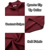 image:imageCOOFANDY Mens Quarter Zip Up Pullover Slim Fit Lightweight Mock Neck Long Sleeve SweatersDark Red