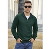 image:imageCOOFANDY Mens Quarter Zip Up Pullover Slim Fit Lightweight Mock Neck Long Sleeve SweatersLake Green