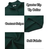 image:imageCOOFANDY Mens Quarter Zip Up Pullover Slim Fit Lightweight Mock Neck Long Sleeve SweatersLake Green