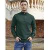 image:imageCOOFANDY Mens Quarter Zip Up Pullover Slim Fit Lightweight Mock Neck Long Sleeve SweatersLake Green