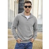 image:imageCOOFANDY Mens Quarter Zip Up Pullover Slim Fit Lightweight Mock Neck Long Sleeve SweatersLight Gray