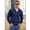 image:imageCOOFANDY Mens Quarter Zip Up Pullover Slim Fit Lightweight Mock Neck Long Sleeve SweatersNavy Blue