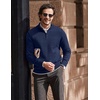 image:imageCOOFANDY Mens Quarter Zip Up Pullover Slim Fit Lightweight Mock Neck Long Sleeve SweatersNavy Blue