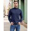 image:imageCOOFANDY Mens Quarter Zip Up Pullover Slim Fit Lightweight Mock Neck Long Sleeve SweatersNavy Blue