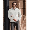 image:imageCOOFANDY Mens Quarter Zip Up Pullover Slim Fit Lightweight Mock Neck Long Sleeve SweatersWhite
