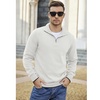 image:imageCOOFANDY Mens Quarter Zip Up Pullover Slim Fit Lightweight Mock Neck Long Sleeve SweatersWhite