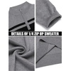 image:imageCOOFANDY Mens Quarter Zip Up Sweaters Slim Fit Lightweight Mock Neck Pullover Casual Polo SweatersBlack  Heather Grey