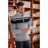 image:imageCOOFANDY Mens Quarter Zip Up Sweaters Slim Fit Lightweight Mock Neck Pullover Casual Polo SweatersBlack  Heather Grey