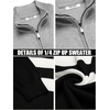 image:imageCOOFANDY Mens Quarter Zip Up Sweaters Slim Fit Lightweight Mock Neck Pullover Casual Polo SweatersBlack  White  Grey Stripe