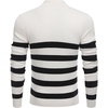 image:imageCOOFANDY Mens Quarter Zip Up Sweaters Slim Fit Lightweight Mock Neck Pullover Casual Polo SweatersBlack  White Stripe