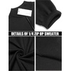 image:imageCOOFANDY Mens Quarter Zip Up Sweaters Slim Fit Lightweight Mock Neck Pullover Casual Polo SweatersBlack