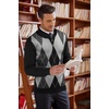 image:imageCOOFANDY Mens Quarter Zip Up Sweaters Slim Fit Lightweight Mock Neck Pullover Casual Polo SweatersBlack Argyle