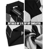 image:imageCOOFANDY Mens Quarter Zip Up Sweaters Slim Fit Lightweight Mock Neck Pullover Casual Polo SweatersBlack Argyle