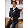 image:imageCOOFANDY Mens Quarter Zip Up Sweaters Slim Fit Lightweight Mock Neck Pullover Casual Polo SweatersBlack Argyle