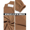 image:imageCOOFANDY Mens Quarter Zip Up Sweaters Slim Fit Lightweight Mock Neck Pullover Casual Polo SweatersBrown