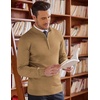 image:imageCOOFANDY Mens Quarter Zip Up Sweaters Slim Fit Lightweight Mock Neck Pullover Casual Polo SweatersCamel