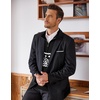 image:imageCOOFANDY Mens Quarter Zip Up Sweaters Slim Fit Lightweight Mock Neck Pullover Casual Polo SweatersChristmas Black  White