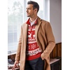 image:imageCOOFANDY Mens Quarter Zip Up Sweaters Slim Fit Lightweight Mock Neck Pullover Casual Polo SweatersChristmas Red  Elk