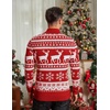 image:imageCOOFANDY Mens Quarter Zip Up Sweaters Slim Fit Lightweight Mock Neck Pullover Casual Polo SweatersChristmas Red  Elk