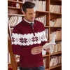 image:imageCOOFANDY Mens Quarter Zip Up Sweaters Slim Fit Lightweight Mock Neck Pullover Casual Polo SweatersChristmas Red  White
