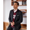 image:imageCOOFANDY Mens Quarter Zip Up Sweaters Slim Fit Lightweight Mock Neck Pullover Casual Polo SweatersChristmas Red  White