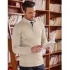 image:imageCOOFANDY Mens Quarter Zip Up Sweaters Slim Fit Lightweight Mock Neck Pullover Casual Polo SweatersCream