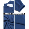 image:imageCOOFANDY Mens Quarter Zip Up Sweaters Slim Fit Lightweight Mock Neck Pullover Casual Polo SweatersDark Blue