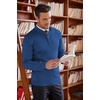 image:imageCOOFANDY Mens Quarter Zip Up Sweaters Slim Fit Lightweight Mock Neck Pullover Casual Polo SweatersDark Blue