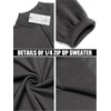 image:imageCOOFANDY Mens Quarter Zip Up Sweaters Slim Fit Lightweight Mock Neck Pullover Casual Polo SweatersDark Grey