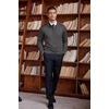 image:imageCOOFANDY Mens Quarter Zip Up Sweaters Slim Fit Lightweight Mock Neck Pullover Casual Polo SweatersDark Grey