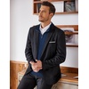 image:imageCOOFANDY Mens Quarter Zip Up Sweaters Slim Fit Lightweight Mock Neck Pullover Casual Polo SweatersDeep Blue