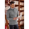 image:imageCOOFANDY Mens Quarter Zip Up Sweaters Slim Fit Lightweight Mock Neck Pullover Casual Polo SweatersGrey