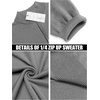 image:imageCOOFANDY Mens Quarter Zip Up Sweaters Slim Fit Lightweight Mock Neck Pullover Casual Polo SweatersGrey