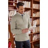 image:imageCOOFANDY Mens Quarter Zip Up Sweaters Slim Fit Lightweight Mock Neck Pullover Casual Polo SweatersKhaki