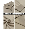 image:imageCOOFANDY Mens Quarter Zip Up Sweaters Slim Fit Lightweight Mock Neck Pullover Casual Polo SweatersKhaki
