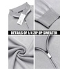 image:imageCOOFANDY Mens Quarter Zip Up Sweaters Slim Fit Lightweight Mock Neck Pullover Casual Polo SweatersLight Grey