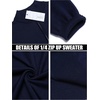 image:imageCOOFANDY Mens Quarter Zip Up Sweaters Slim Fit Lightweight Mock Neck Pullover Casual Polo SweatersNavy Blue