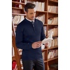 image:imageCOOFANDY Mens Quarter Zip Up Sweaters Slim Fit Lightweight Mock Neck Pullover Casual Polo SweatersNavy Blue