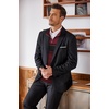 image:imageCOOFANDY Mens Quarter Zip Up Sweaters Slim Fit Lightweight Mock Neck Pullover Casual Polo SweatersRed  Black Stripe